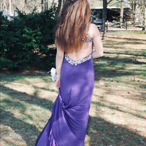 deep purple plum color prom dress